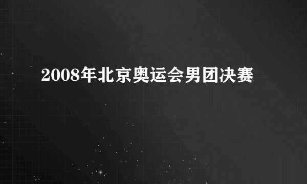 2008年北京奥运会男团决赛