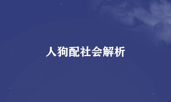 人狗配社会解析