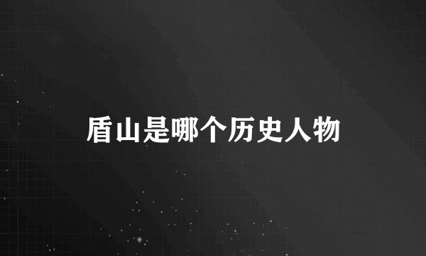 盾山是哪个历史人物