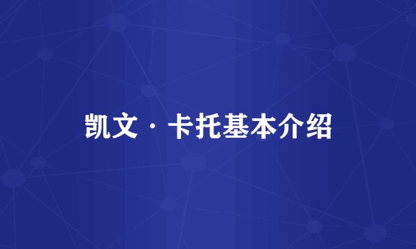 凯文·卡托基本介绍