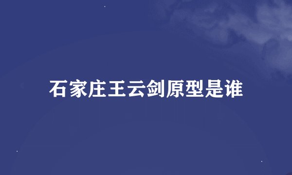 石家庄王云剑原型是谁