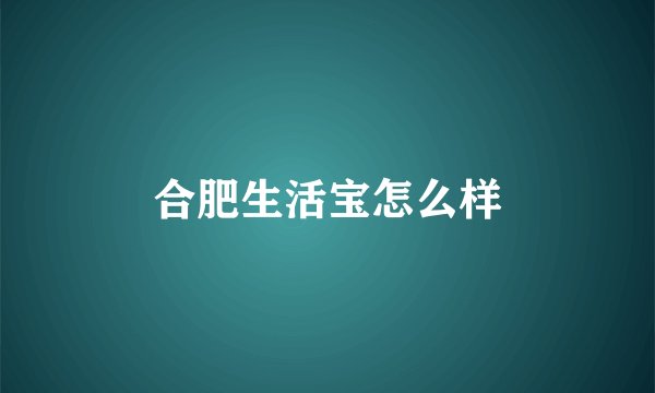合肥生活宝怎么样