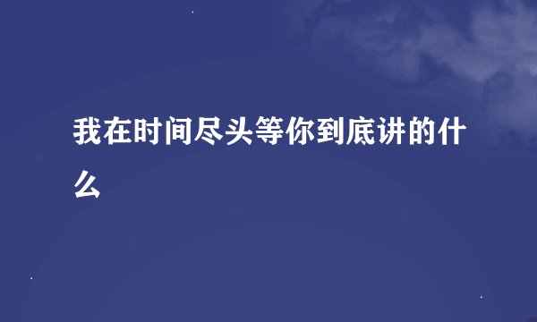 我在时间尽头等你到底讲的什么
