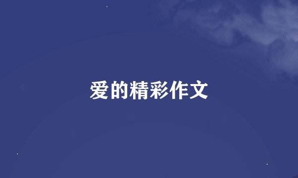 爱的精彩作文