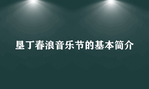 垦丁春浪音乐节的基本简介