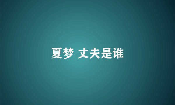 夏梦 丈夫是谁