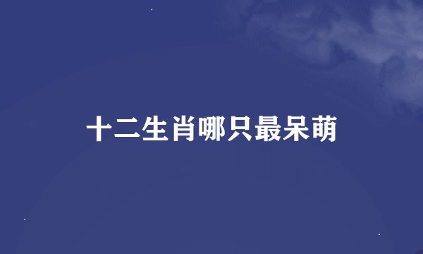 十二生肖哪只最呆萌