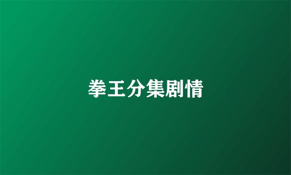 拳王分集剧情