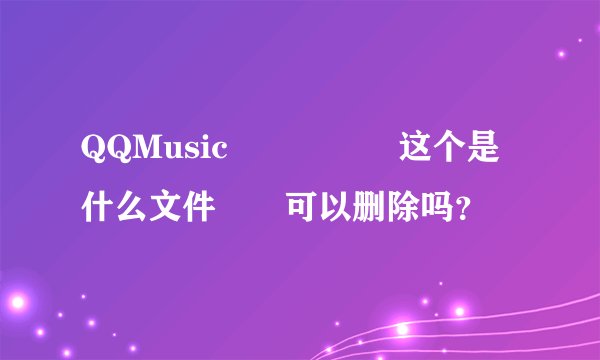 QQMusic     这个是什么文件  可以删除吗？