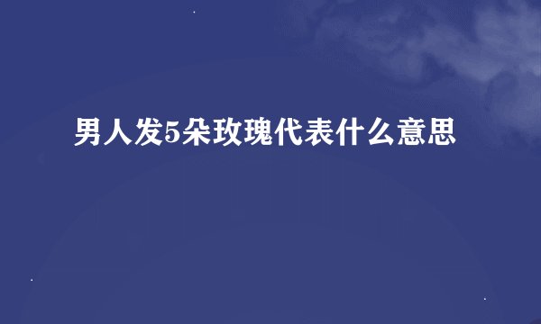 男人发5朵玫瑰代表什么意思