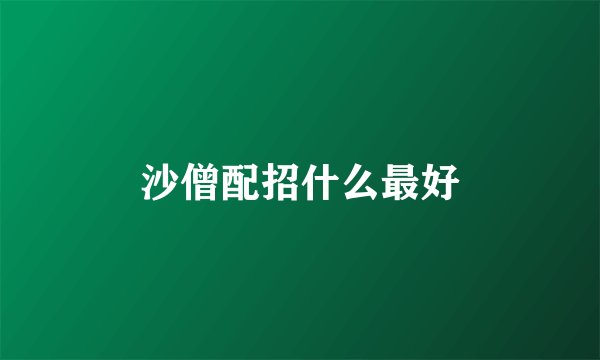 沙僧配招什么最好