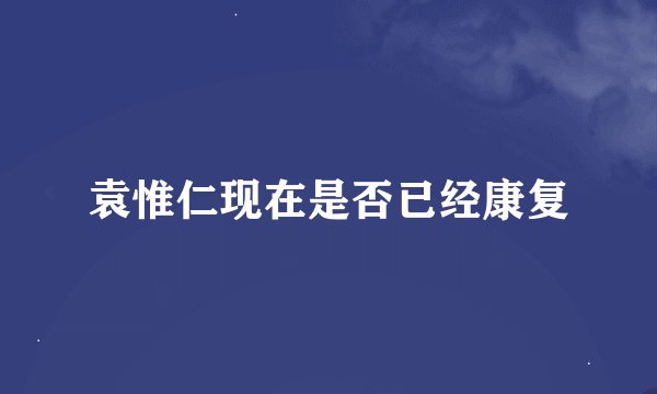 袁惟仁现在是否已经康复