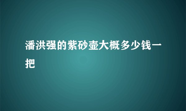 潘洪强的紫砂壶大概多少钱一把