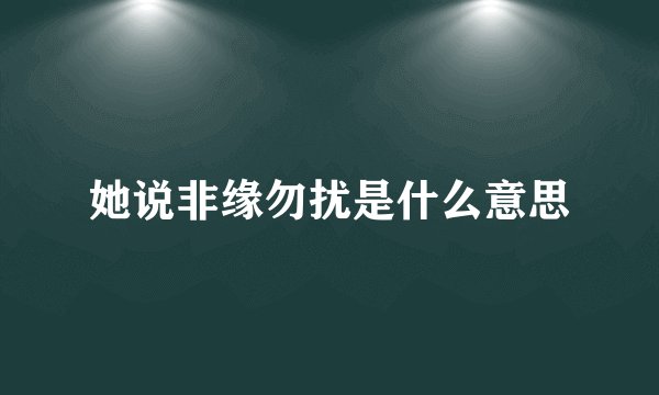 她说非缘勿扰是什么意思