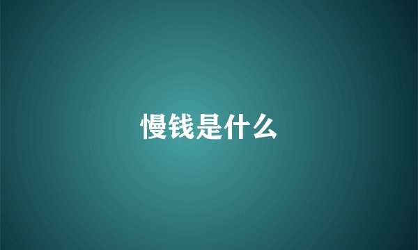 慢钱是什么