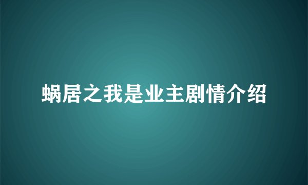 蜗居之我是业主剧情介绍