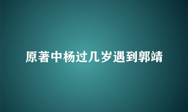原著中杨过几岁遇到郭靖