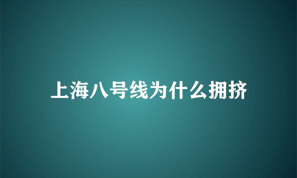上海八号线为什么拥挤