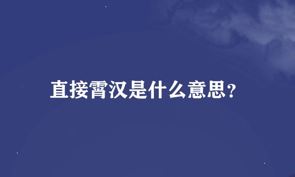 直接霄汉是什么意思？