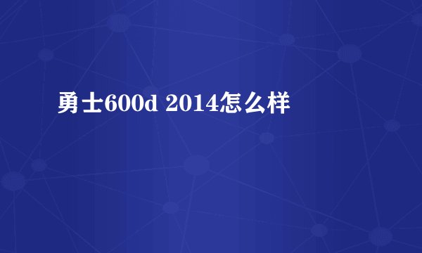 勇士600d 2014怎么样