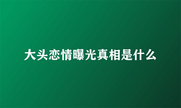 大头恋情曝光真相是什么