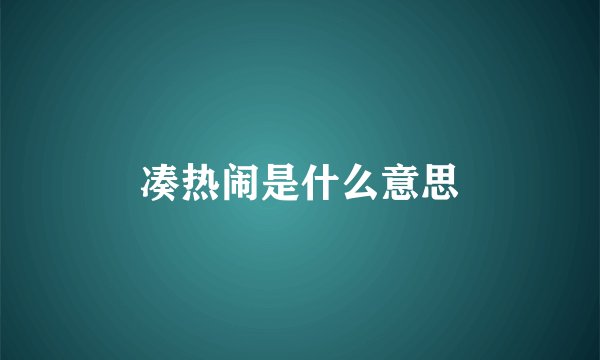 凑热闹是什么意思