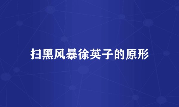 扫黑风暴徐英子的原形