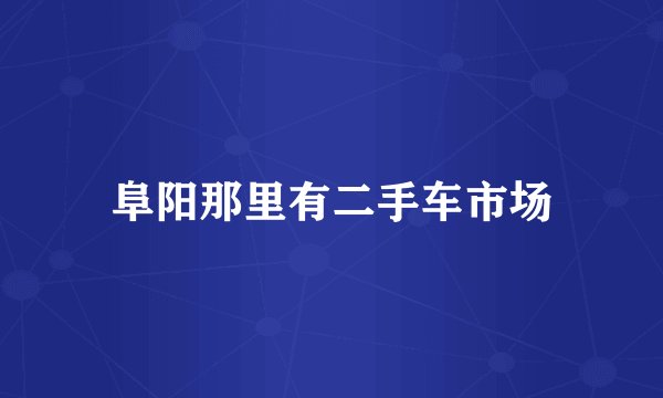 阜阳那里有二手车市场