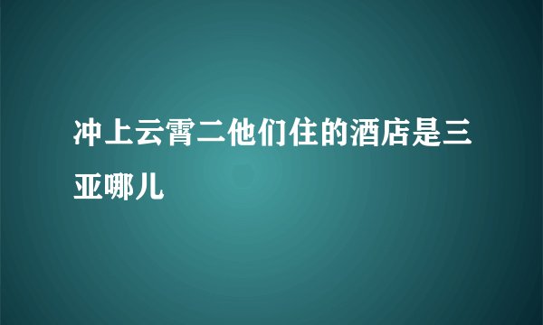 冲上云霄二他们住的酒店是三亚哪儿