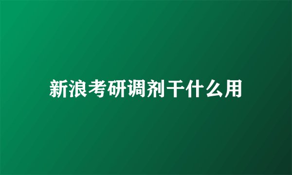 新浪考研调剂干什么用