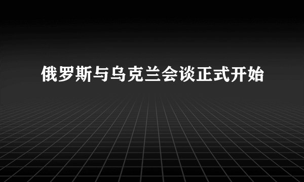 俄罗斯与乌克兰会谈正式开始