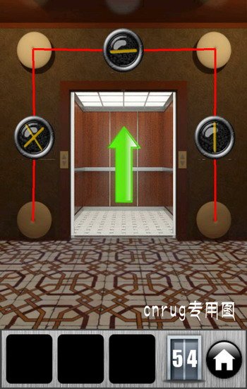 100道门大逃亡，54关，怎么过，谢谢