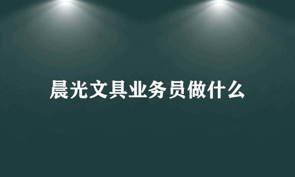 晨光文具业务员做什么