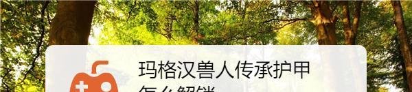 玛格汉兽人传承护甲怎么解锁
