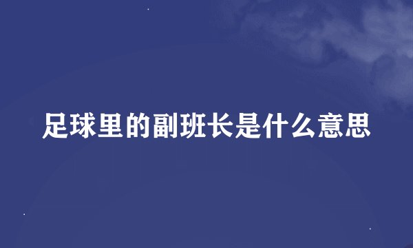 足球里的副班长是什么意思
