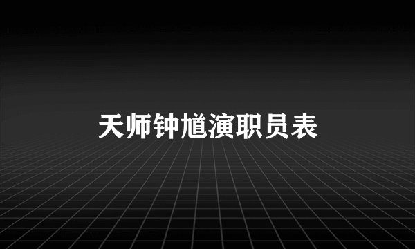 天师钟馗演职员表