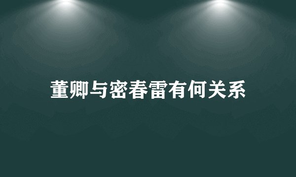 董卿与密春雷有何关系