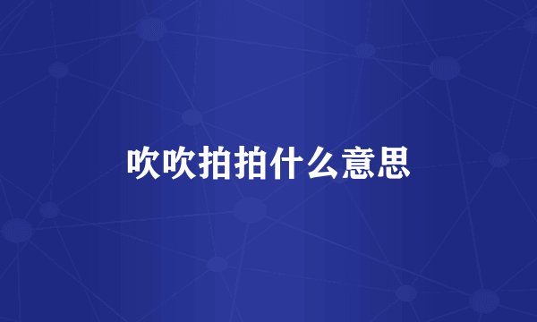 吹吹拍拍什么意思