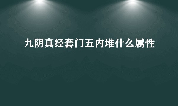 九阴真经套门五内堆什么属性