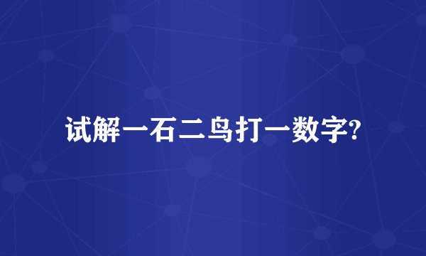 试解一石二鸟打一数字?