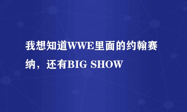 我想知道WWE里面的约翰赛纳，还有BIG SHOW