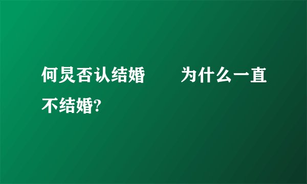 何炅否认结婚 为什么一直不结婚?