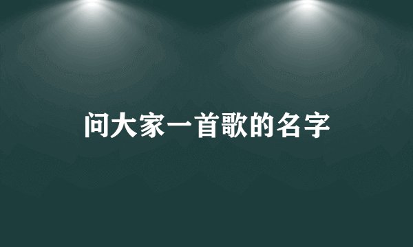 问大家一首歌的名字