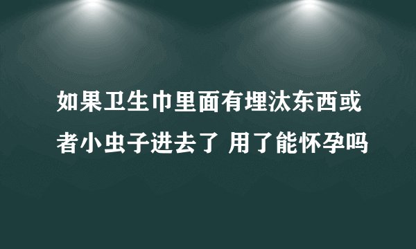 如果卫生巾里面有埋汰东西或者小虫子进去了 用了能怀孕吗