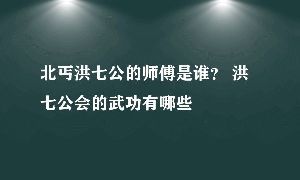 北丐洪七公的师傅是谁？ 洪七公会的武功有哪些