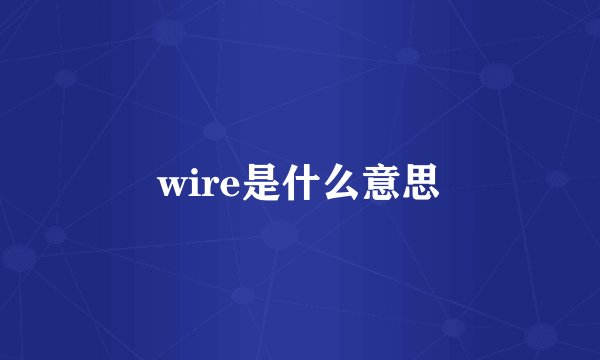 wire是什么意思