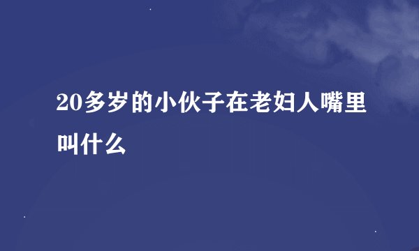 20多岁的小伙子在老妇人嘴里叫什么