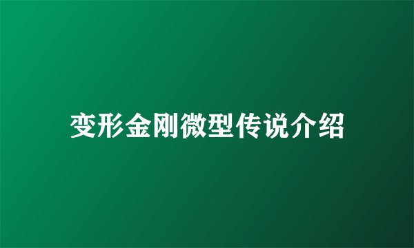变形金刚微型传说介绍