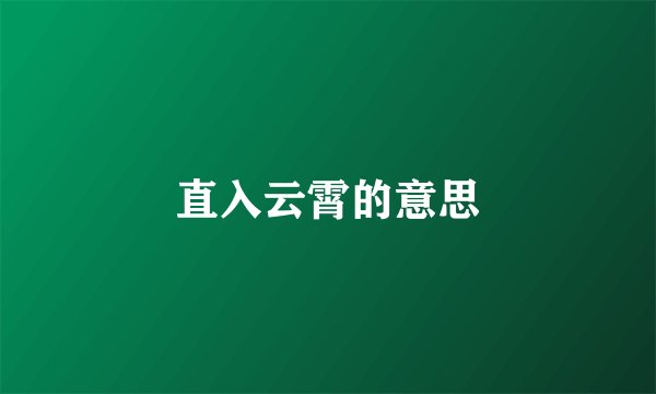 直入云霄的意思