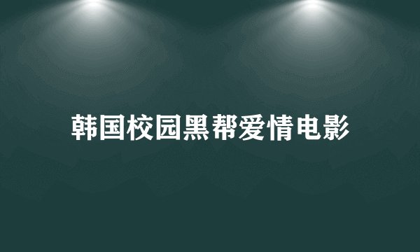 韩国校园黑帮爱情电影
